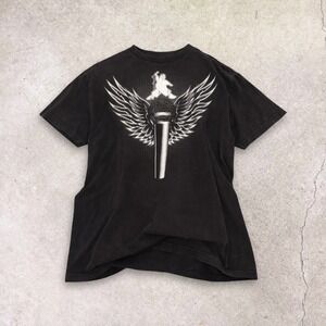 Y2K Fluffyshop Com Graphic Tee XL Big Mens Microphone Wings Hip Hop Rap T Shirt